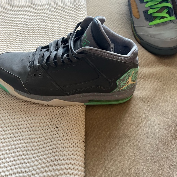 Air Jordan Flight.  Gray and mint green.  Size 13.  Good condition. - Picture 2 of 4